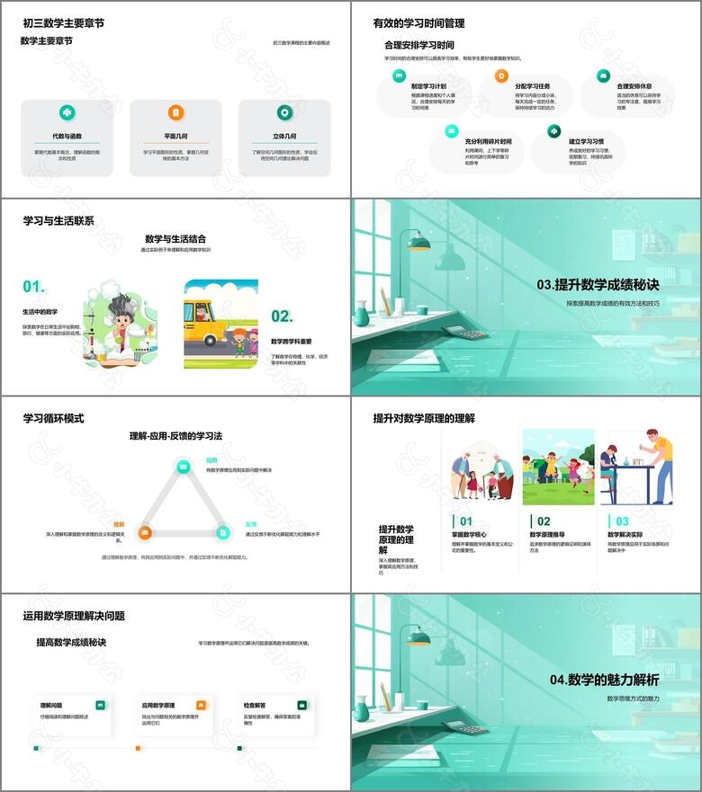 初三数学实用教程PPT模板no.2