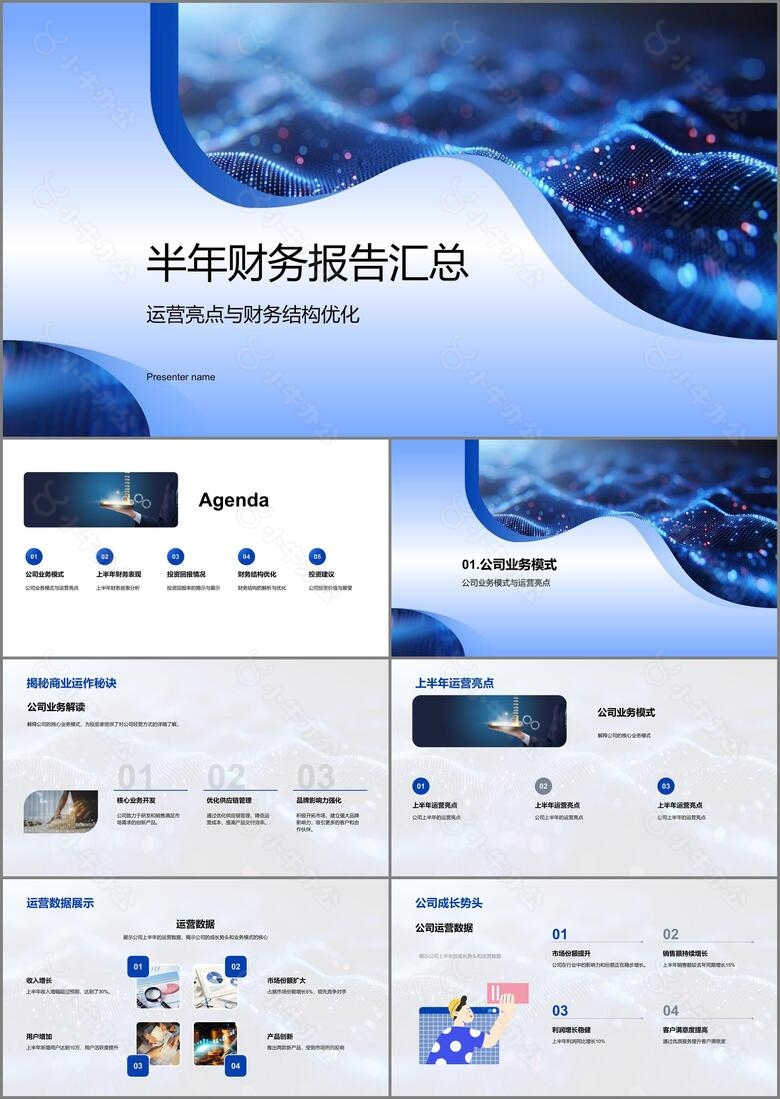 半年财务报告汇总PPT模板