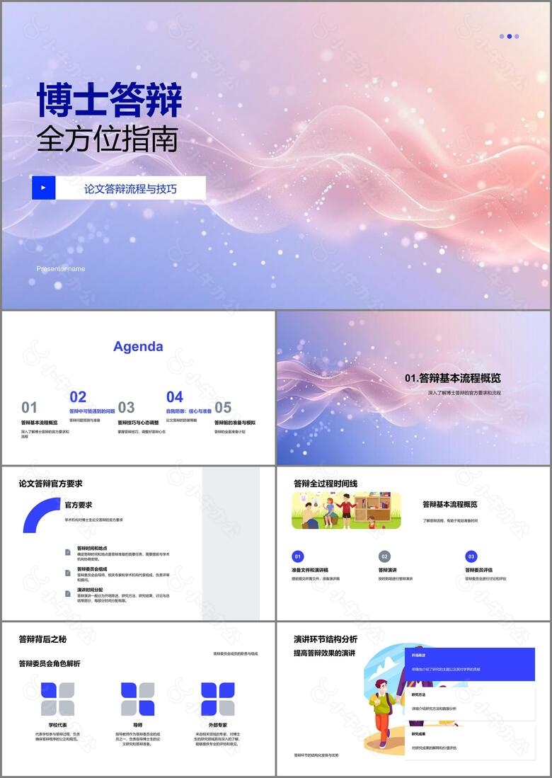博士答辩全方位指南PPT模板