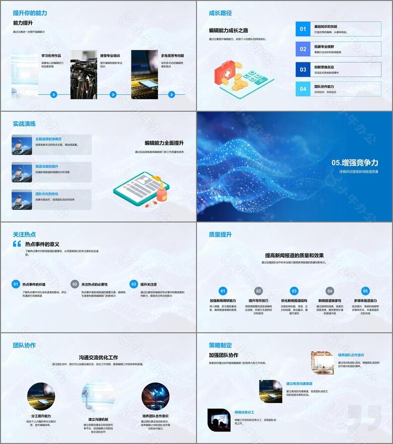 编辑能力提升报告PPT模板no.4