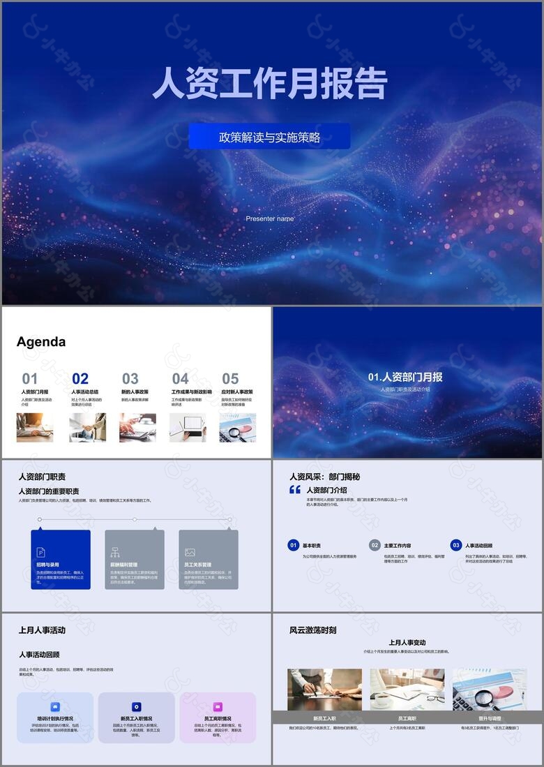 人资工作月报告PPT模板