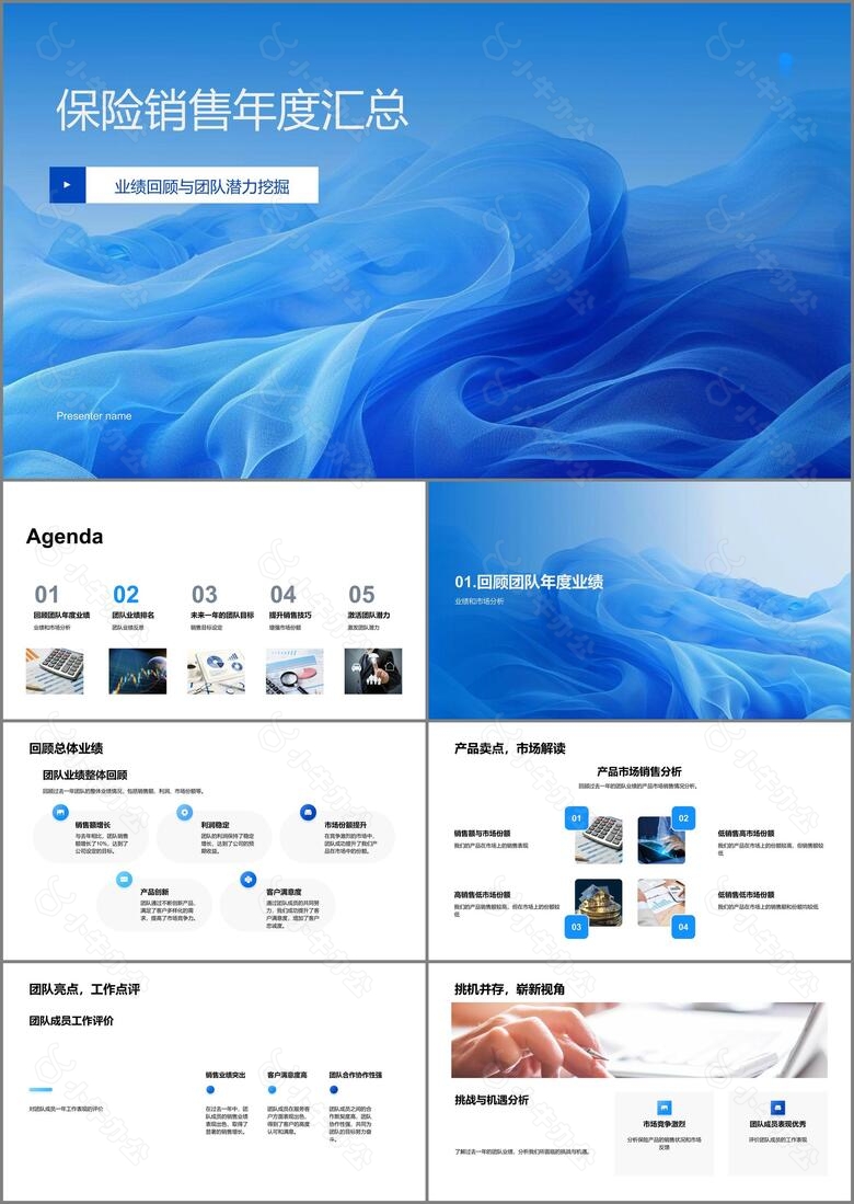 保险销售年度汇总PPT模板