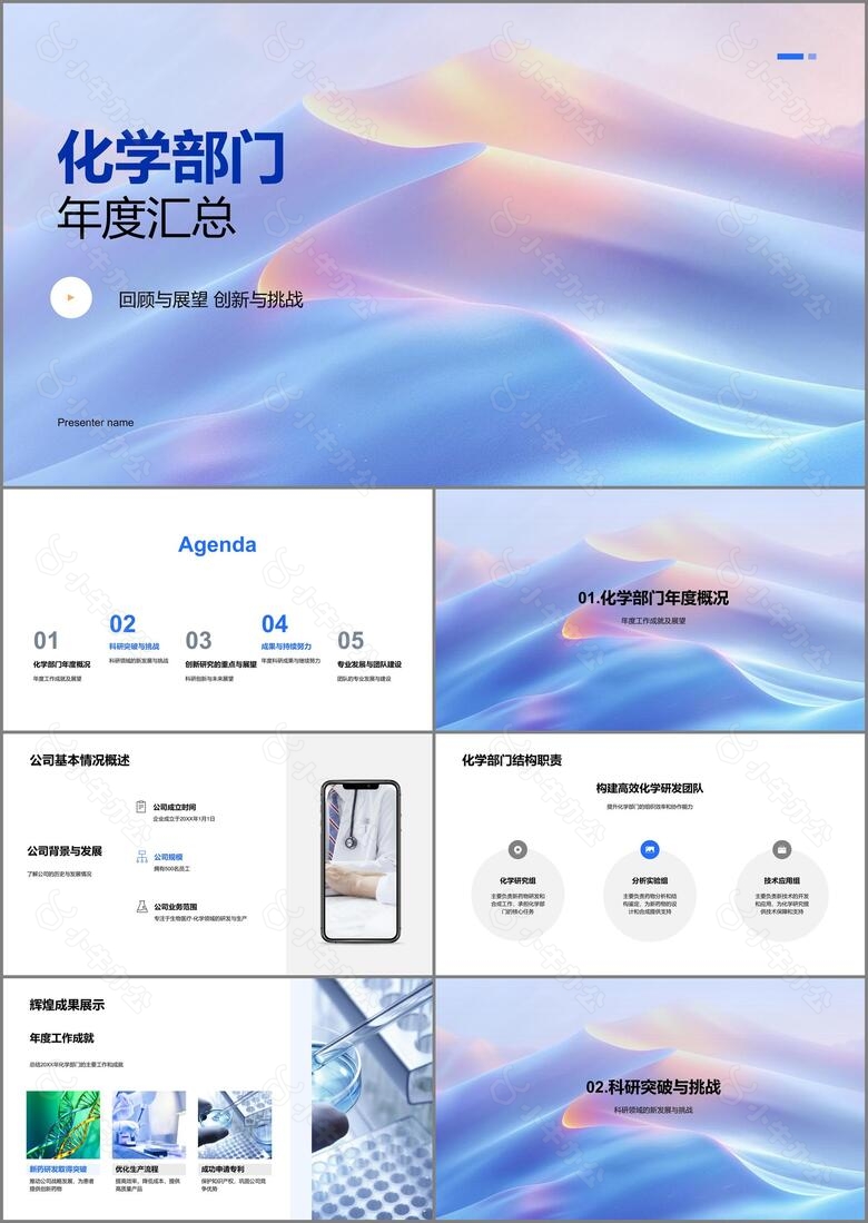 化学部门年度汇总PPT模板