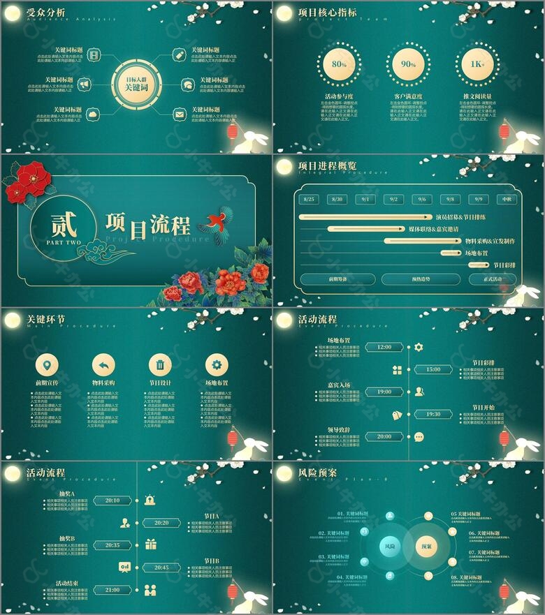 墨绿金色国潮中国风中秋节活动策划路演汇报no.2