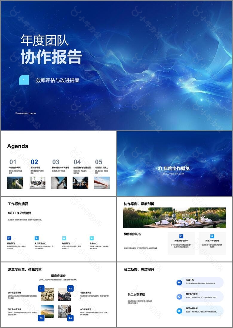 年度团队协作报告PPT模板