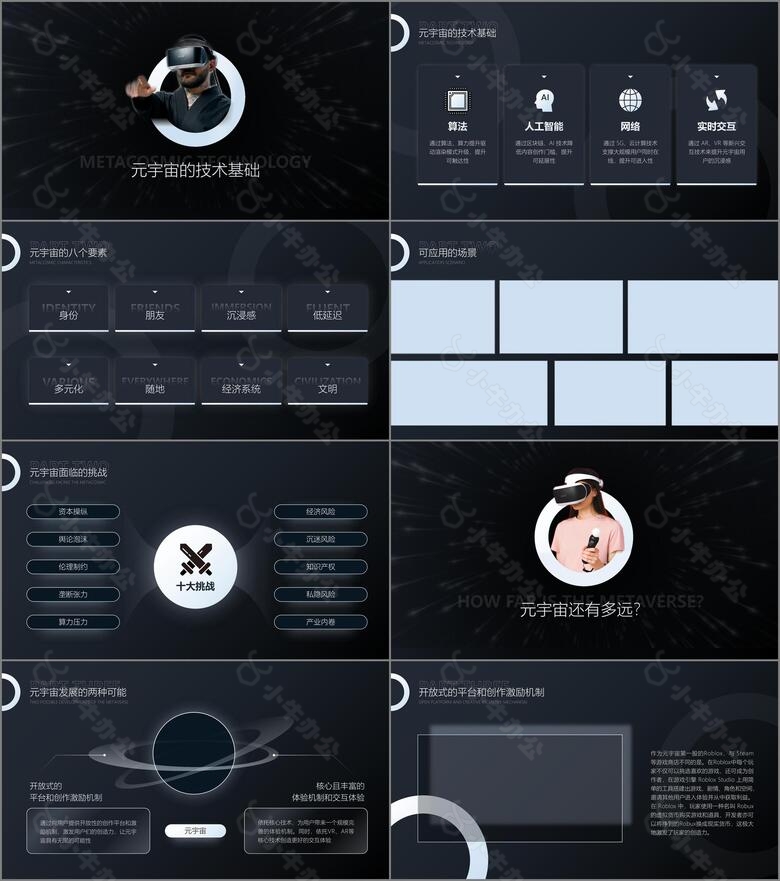未来虚拟元宇宙设计PPT模板no.2