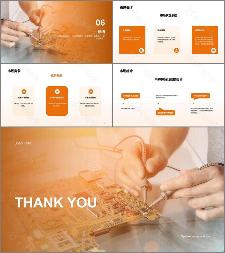 橙色智能科技IT互联网市场调研研究报告PPT模板no.3