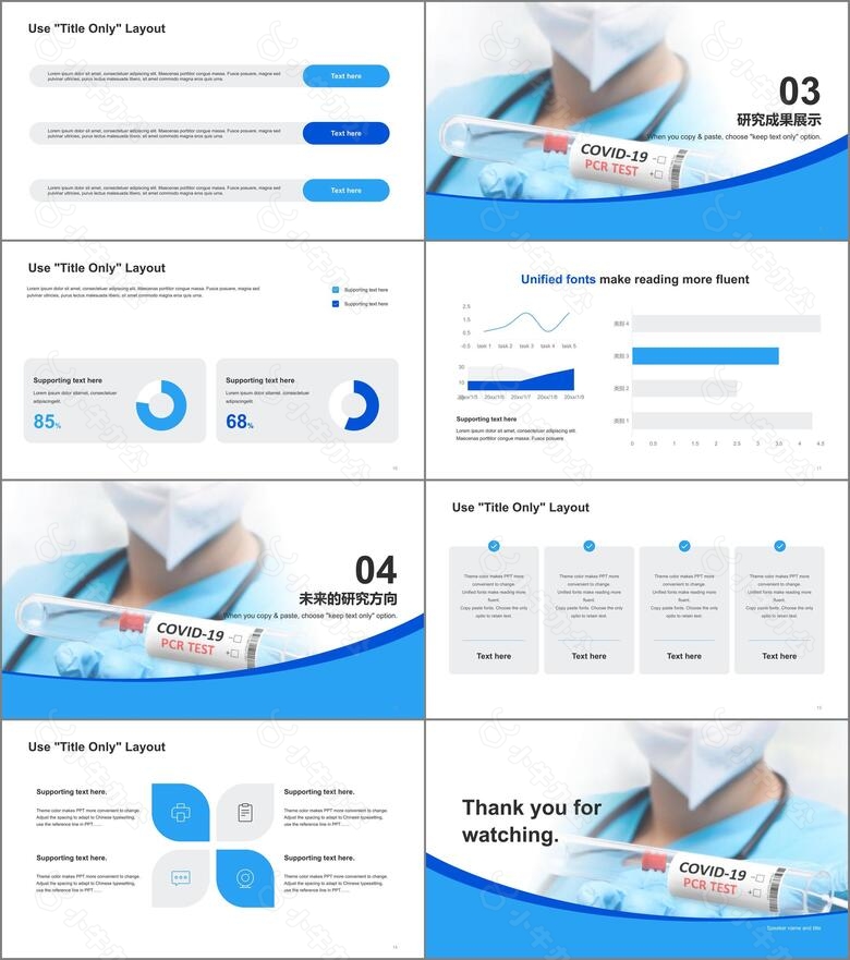 蓝色医疗新冠疫苗研究报告PPT模板no.2