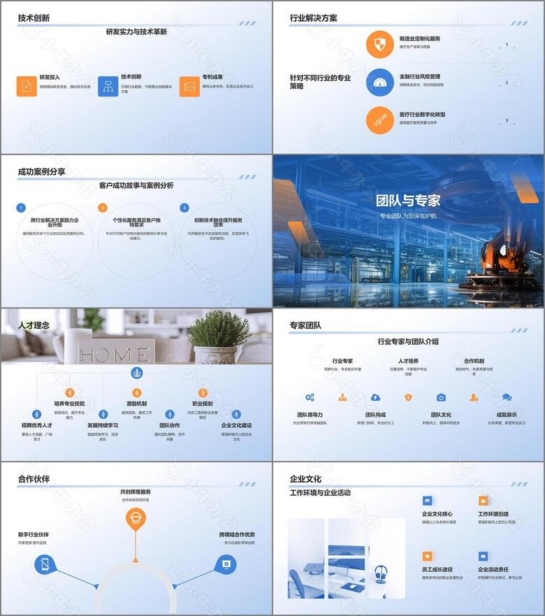 蓝色商务风企业介绍PPT模板no.2