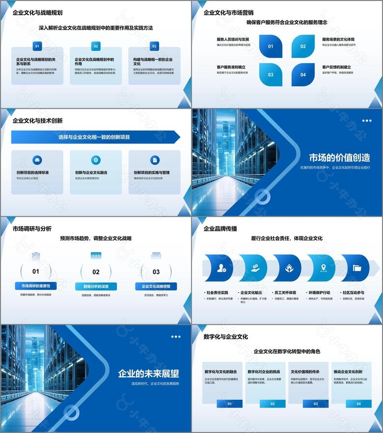 蓝色商务风企业文化宣传PPT模板no.2