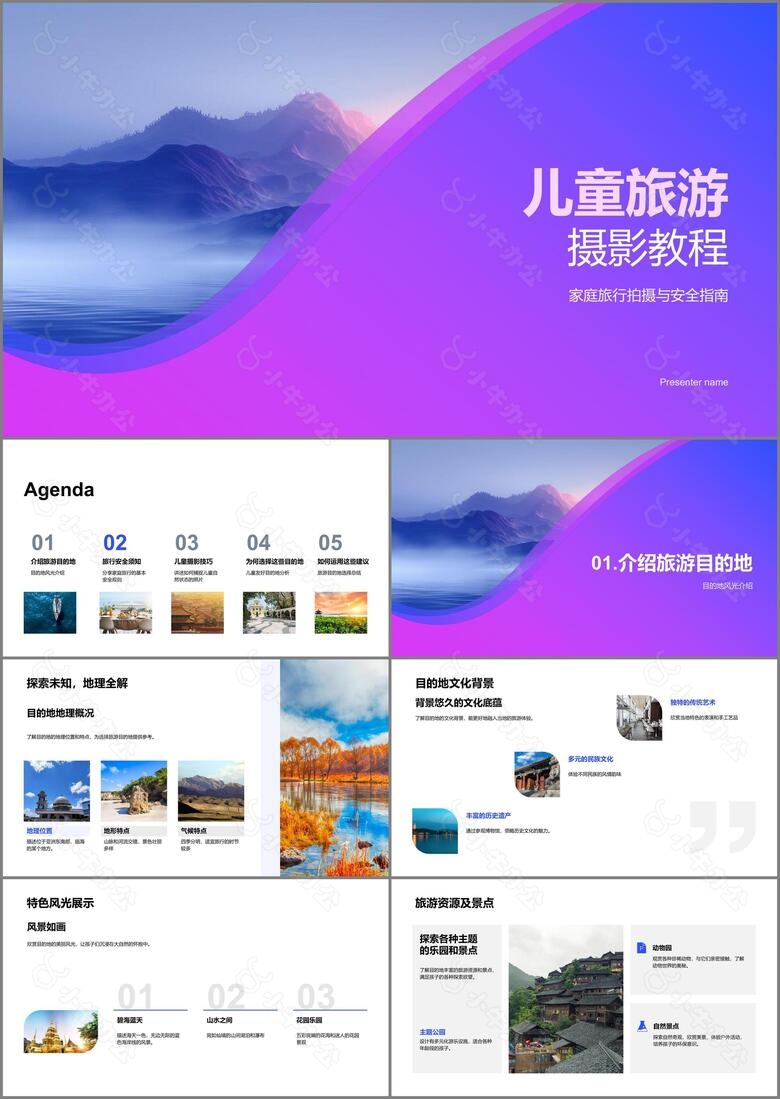 儿童旅游摄影教程PPT模板