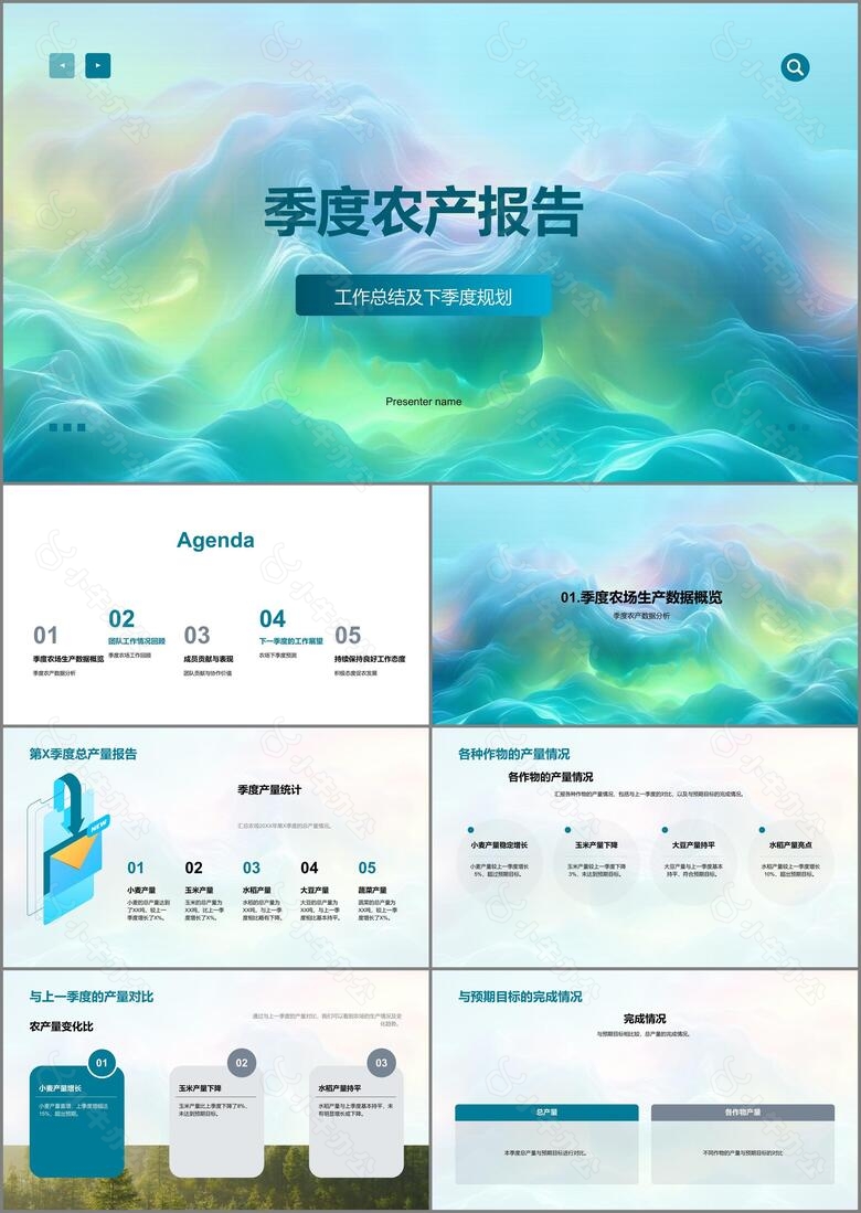 季度农产报告PPT模板