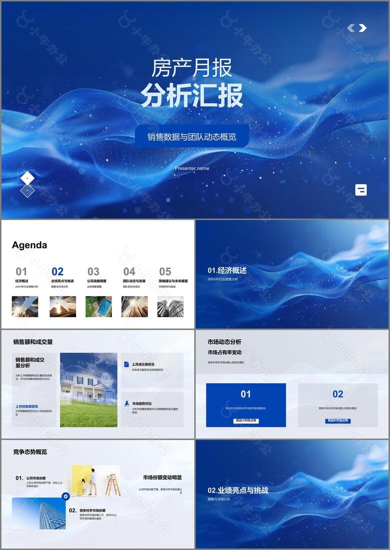房产月报分析汇报PPT模板