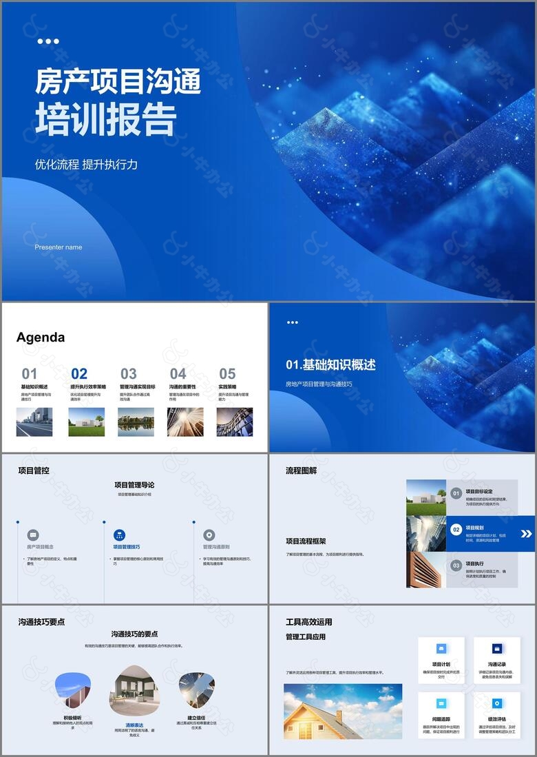 房产项目沟通培训报告PPT模板