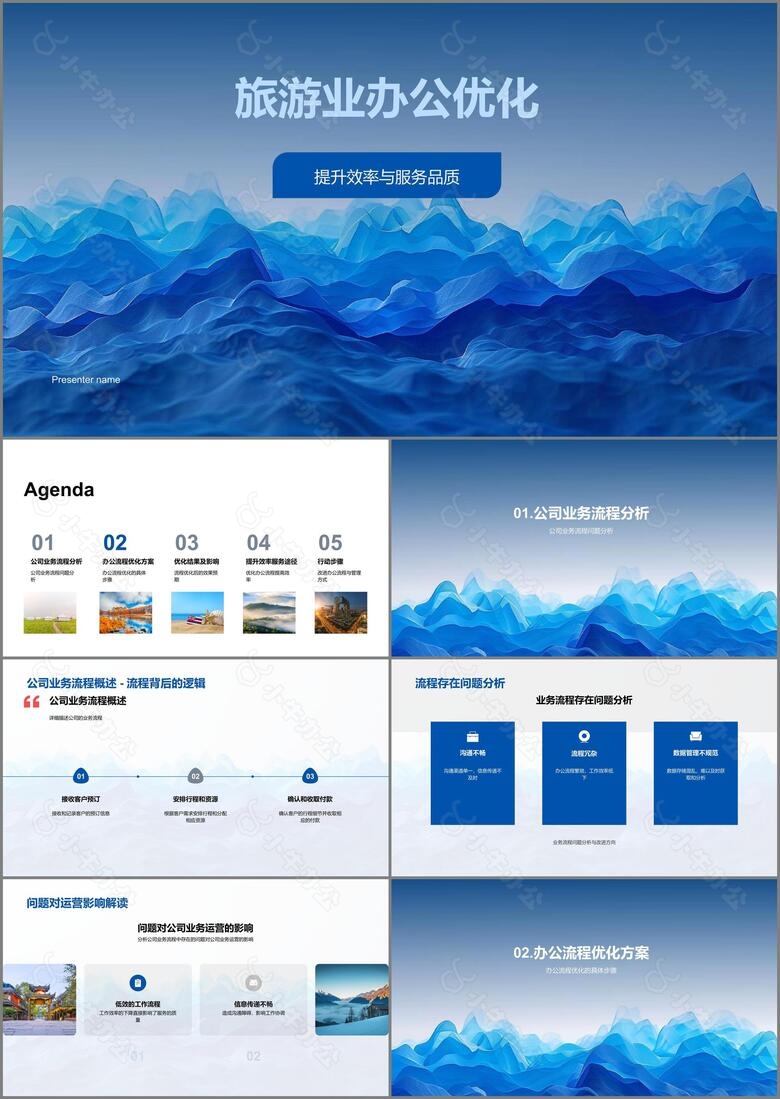 旅游业办公优化PPT模板