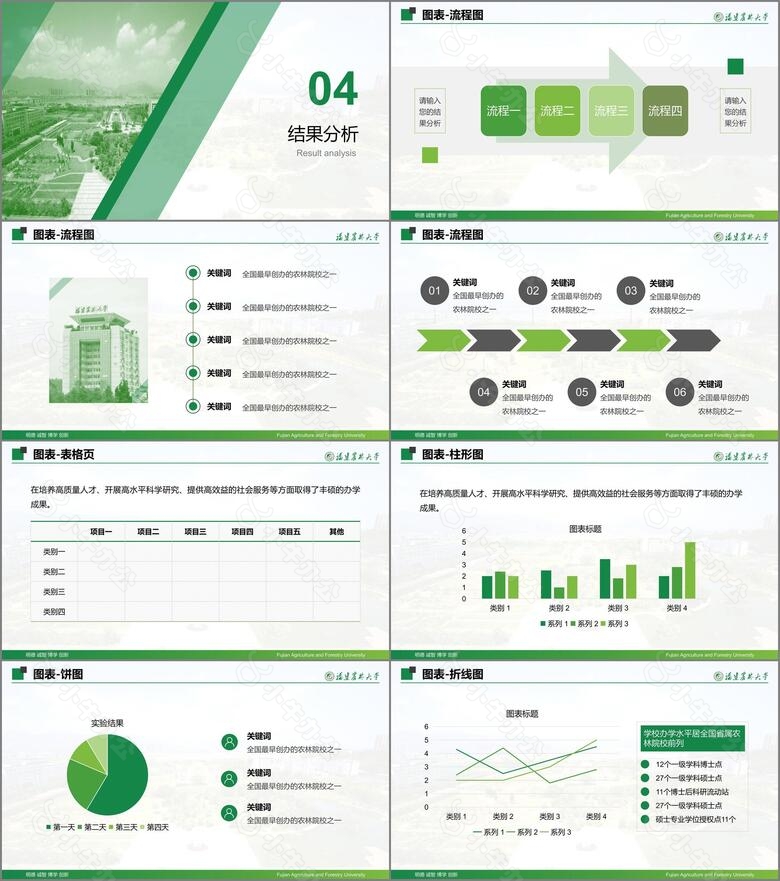 福建农林大学汇报答辩通用PPT模板no.4