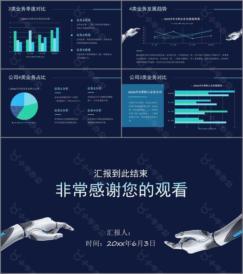 科技风互联网项目总结PPT模板no.3