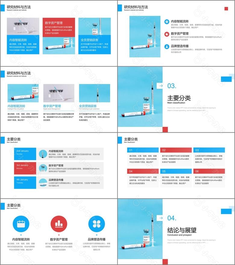 简约扁平风医疗健康年终总结PPT模板no.2