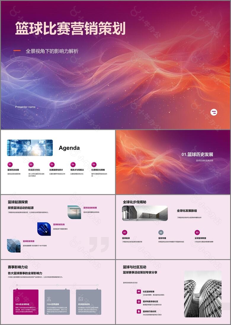 篮球比赛营销策划PPT模板