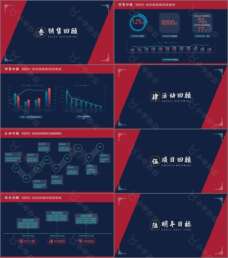 红蓝撞色大气国潮医药年度工作汇报年末述职no.2