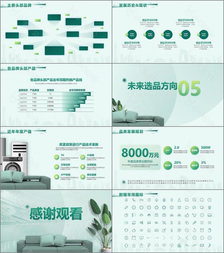 绿色扁平风家居行业企划市场分析工作汇报no.3