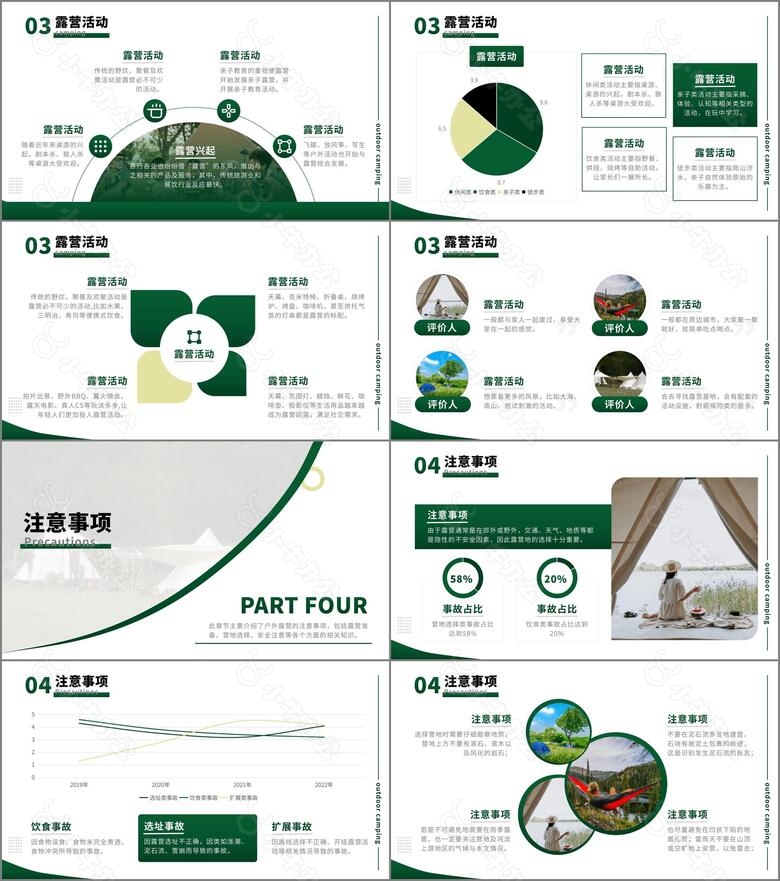 绿色简约商务风露营班会PPT模板no.3