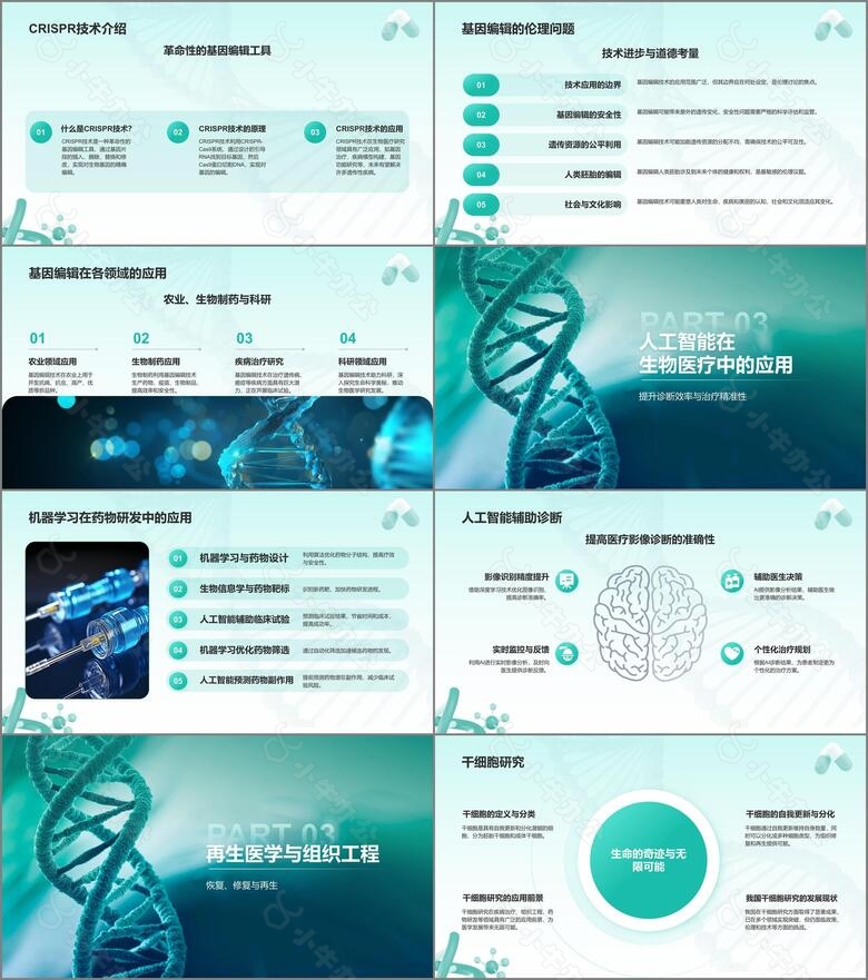 绿色简约风生物医疗创新技术培训PPT模板no.2