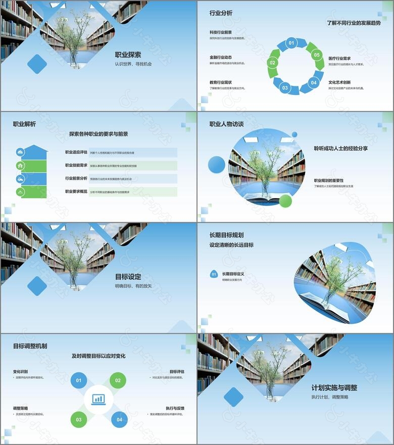 蓝色大学生职业生涯规划PPT模板no.2