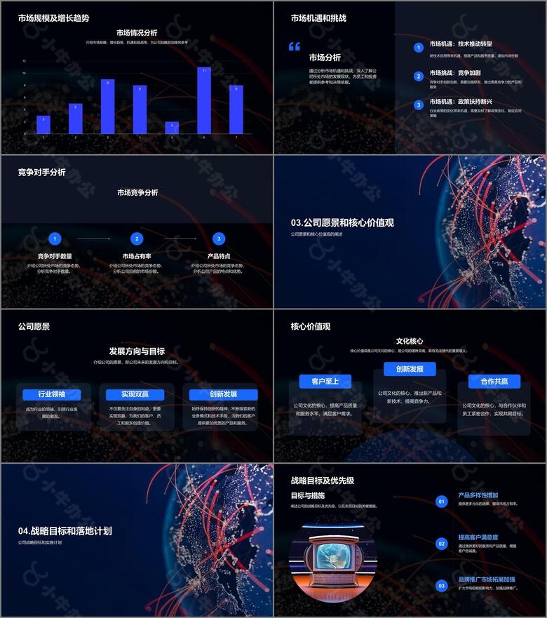 蓝色科技公司战略规划发布会PPT模板no.2