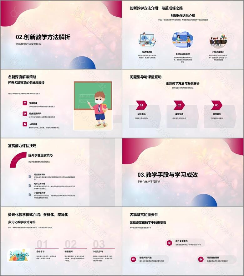 高中文学教学创新PPT模板no.2