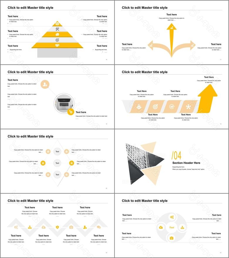 黄色创意几何工作总结商务工作汇报PPT模板no.3