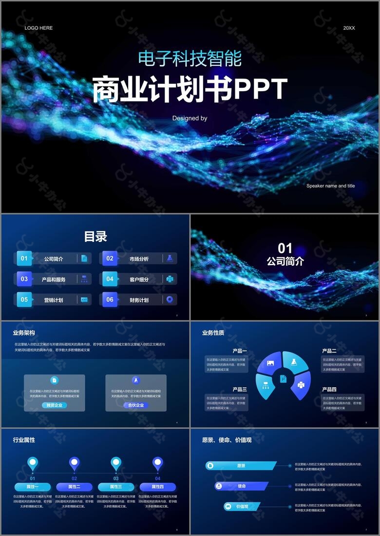 黑色创意电子科技商业计划书PPT