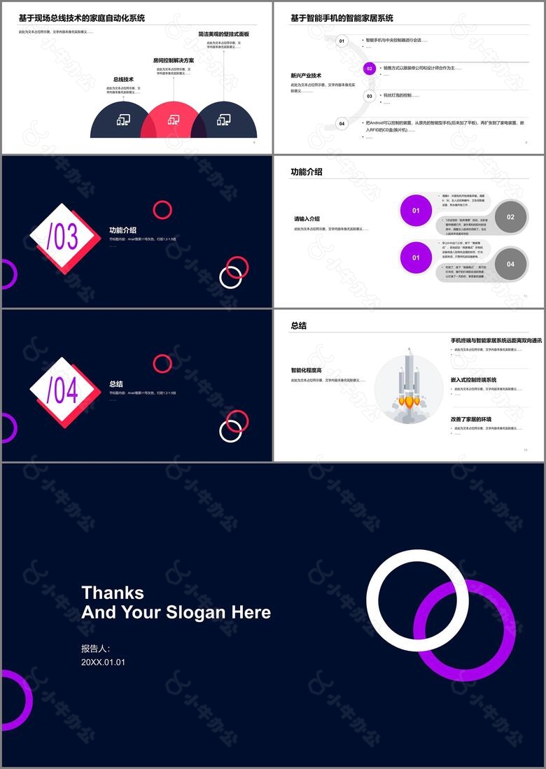 黑色商务风物联网智能家居系统研究报告PPT模板no.2