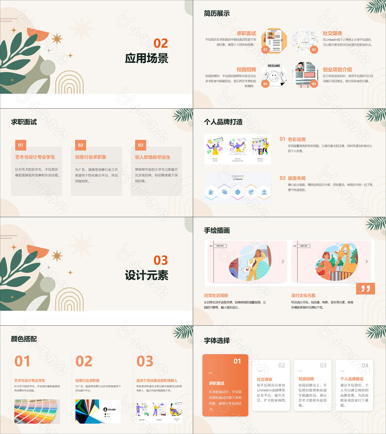 可爱手绘个人简历PPT模板 
no.2