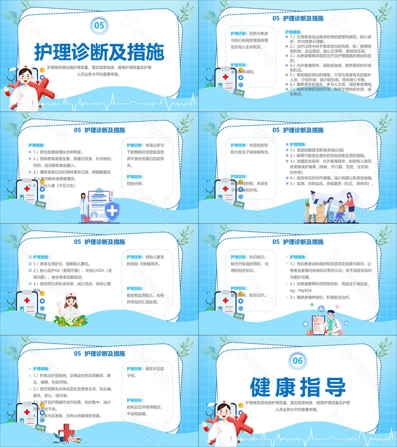 蓝色妊娠期高血压护理查房no.3